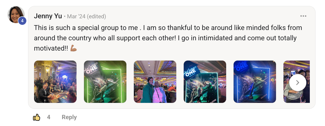 Screenshot: Jenny Y., The next stage of practice growth.