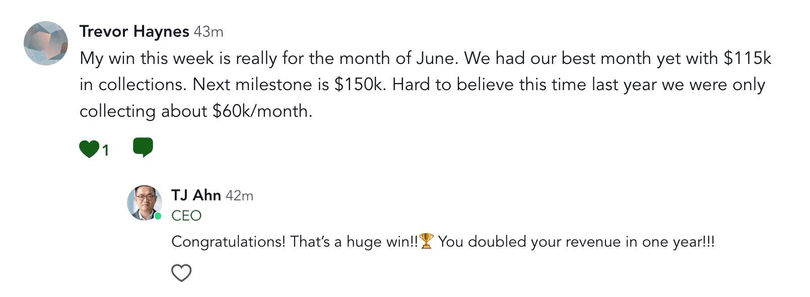 Screenshot: Trevor H., Doubled his income.